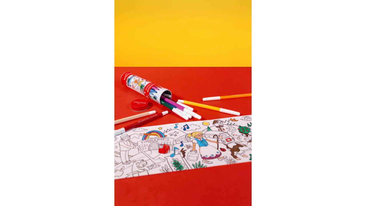 Viltstift Caran d'ache Swisscolor met poster koker à 10 kleuren