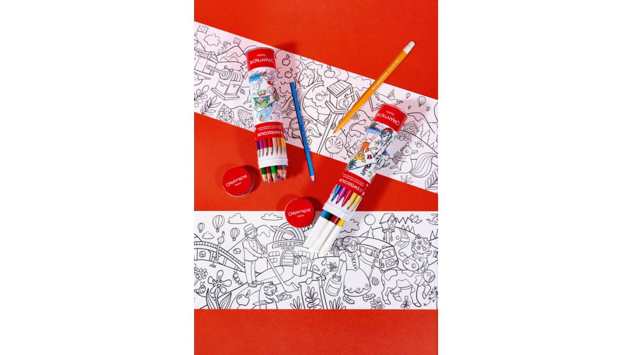 Viltstift Caran d'ache Swisscolor met poster koker à 10 kleuren