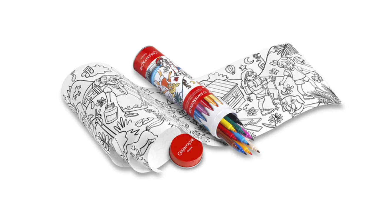 Viltstift Caran d'ache Swisscolor met poster koker à 10 kleuren