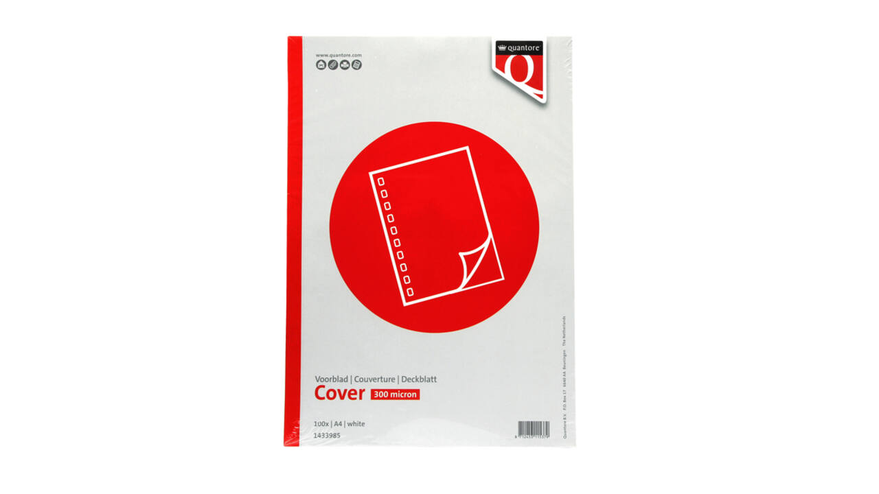 Voorblad Quantore A4 PP 300 micron wit 100 stuks
