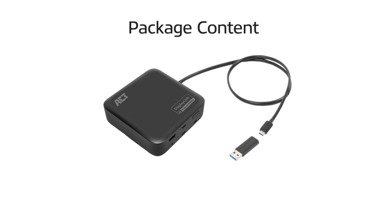 Dockingstation ACT USB-C Dual Monitor met Power Delivery