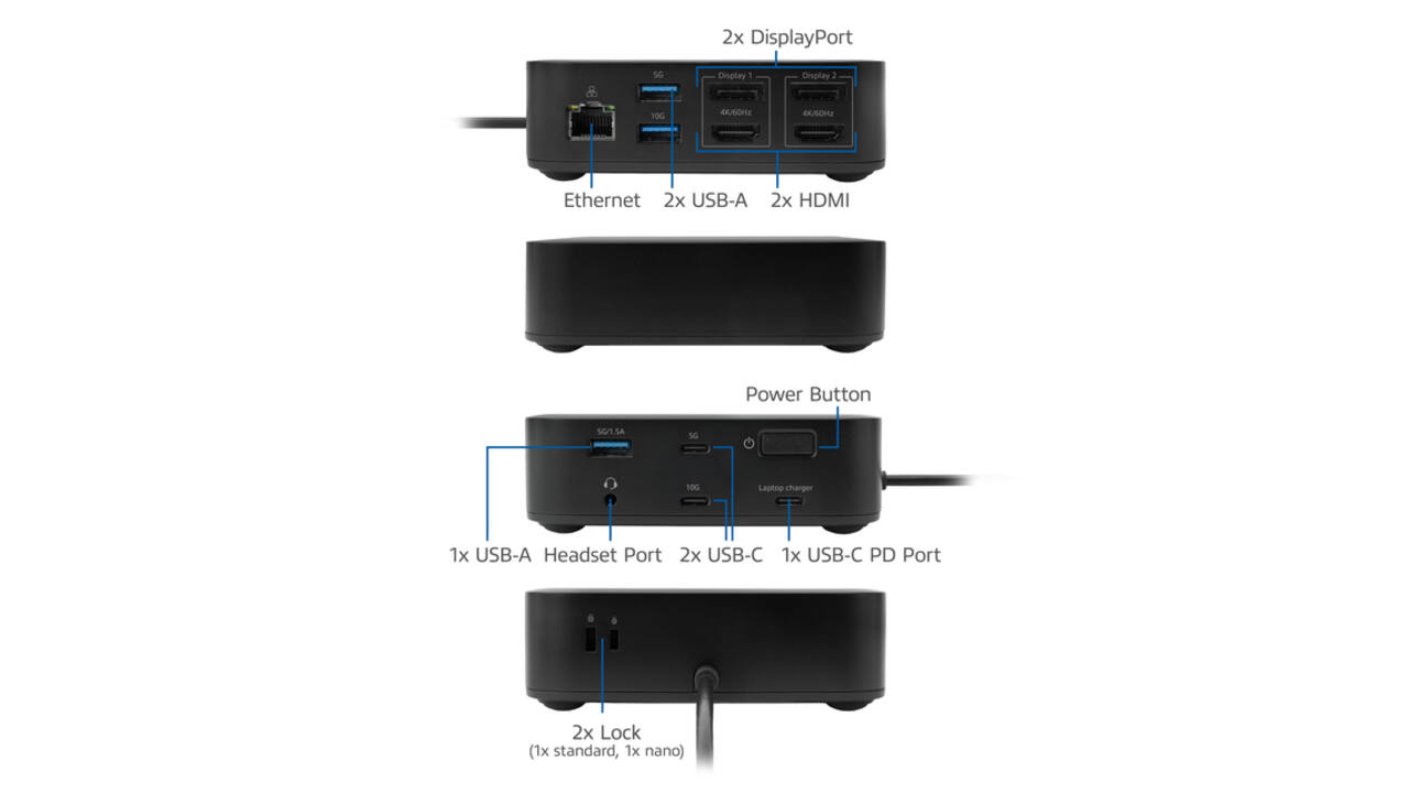Dockingstation ACT USB-C Dual Monitor met Power Delivery