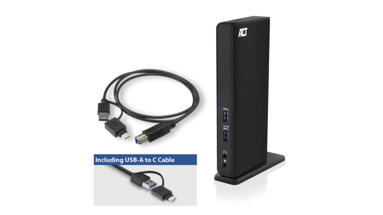 Dockingstation ACT USB-C Dual Monitor met laadpoort