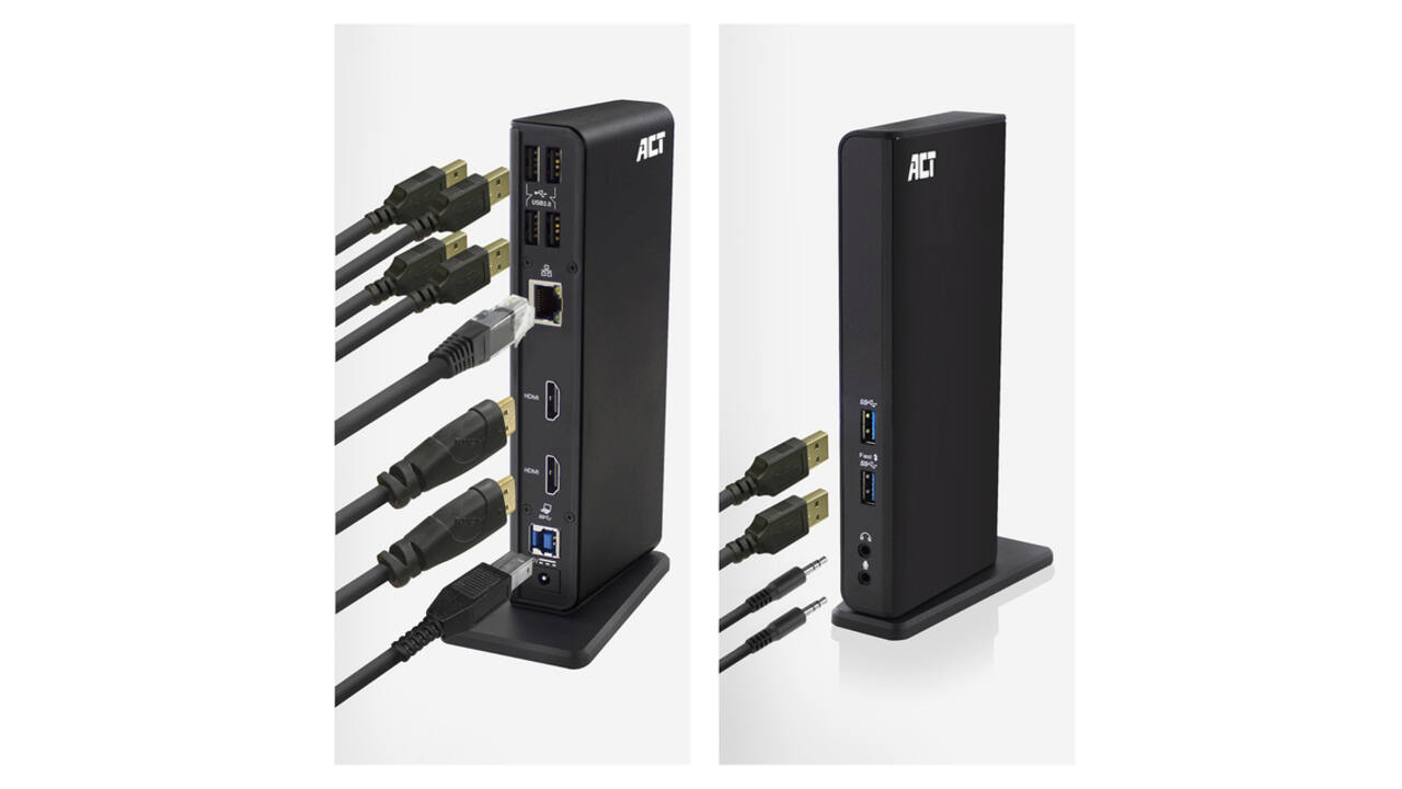 Dockingstation ACT USB-C Dual Monitor met laadpoort