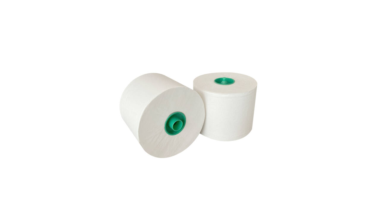 Toiletpapier systeemrol 1-laags 150m wit