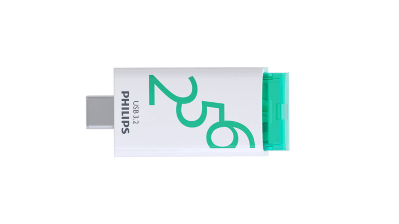 USB stick 3.2 Philips Click USB-C 256GB groen