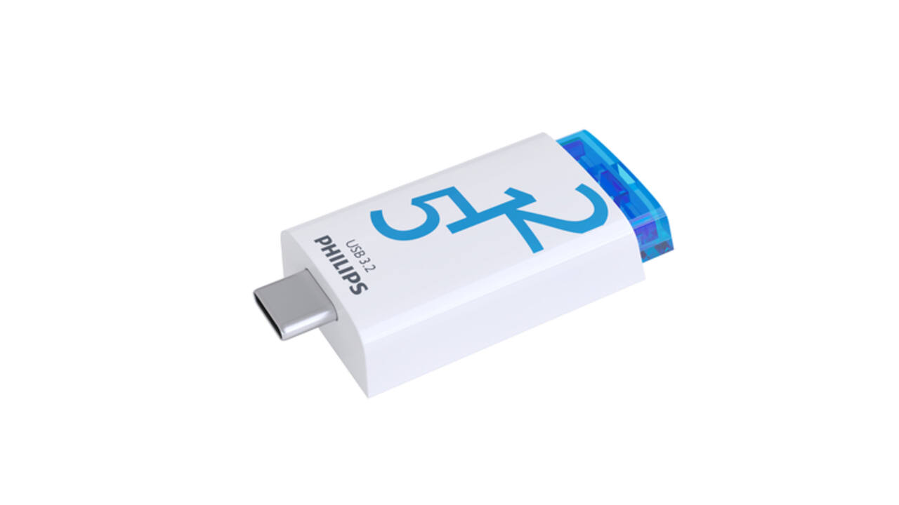 USB stick 3.2 Philips Click USB-C 512GB blauw