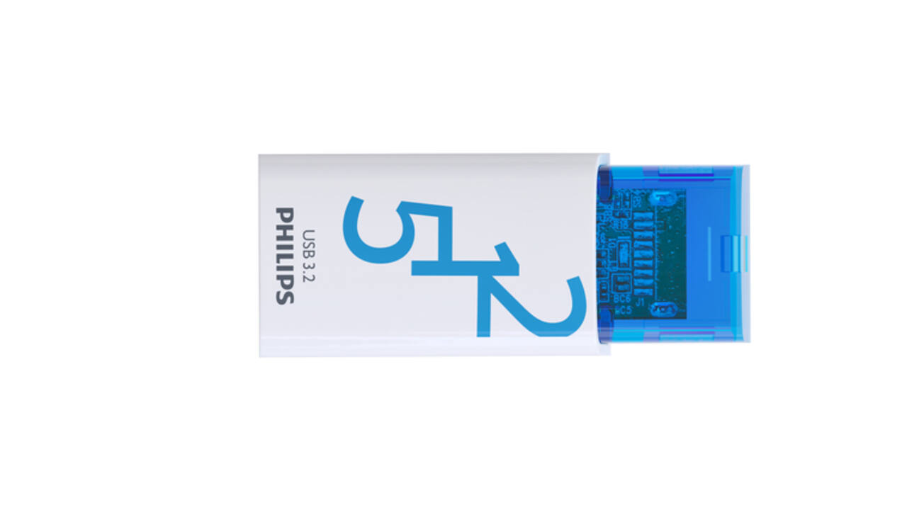 USB stick 3.2 Philips Click USB-C 512GB blauw