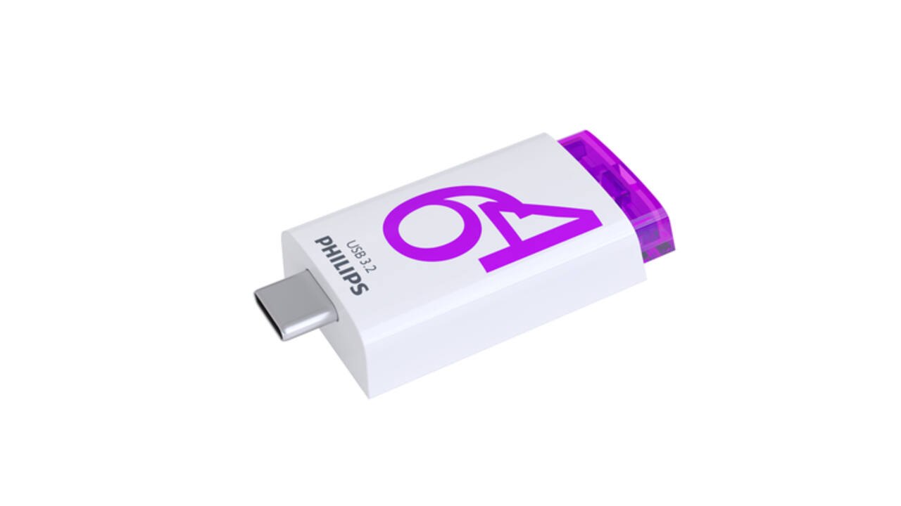 USB stick 3.2 Philips Click USB-C 64GB paars