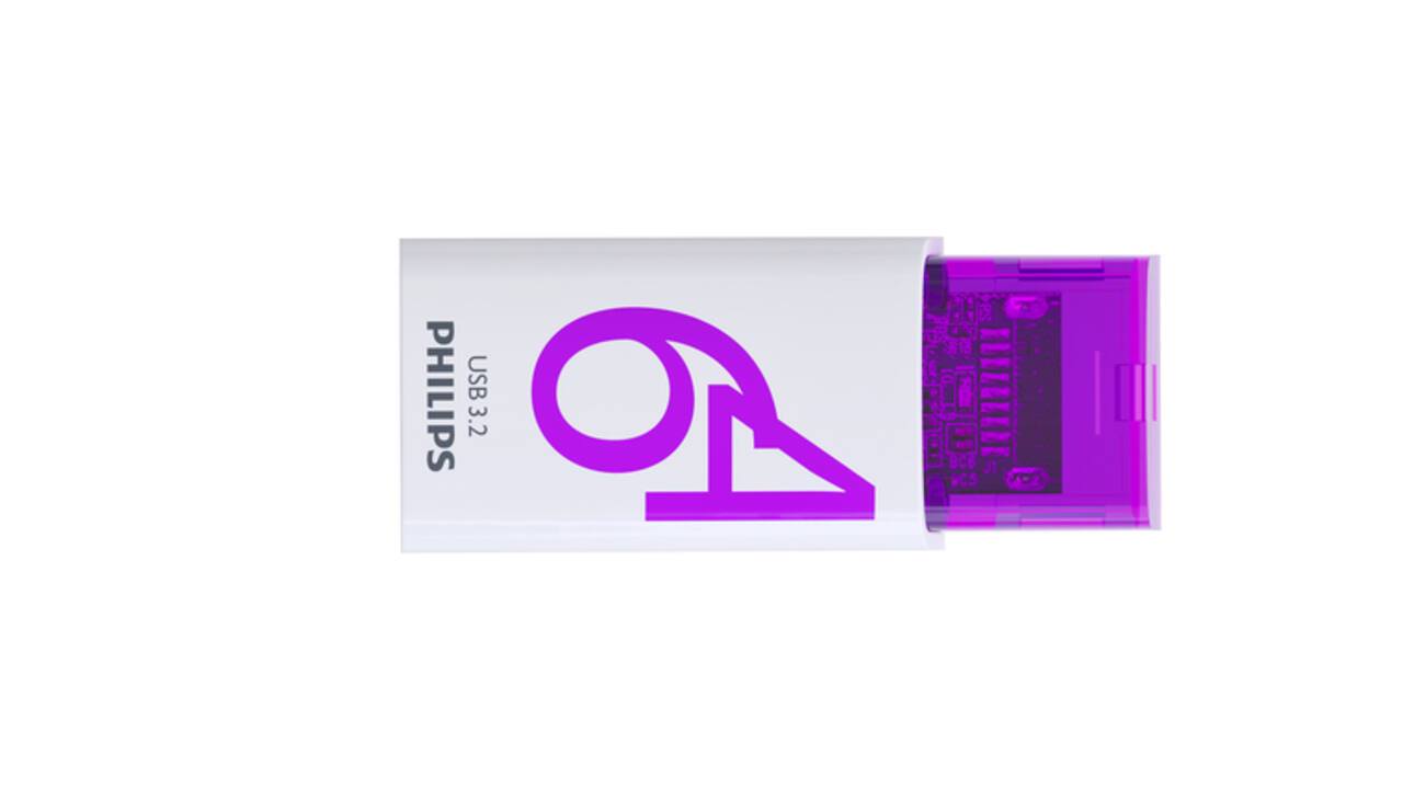 USB stick 3.2 Philips Click USB-C 64GB paars