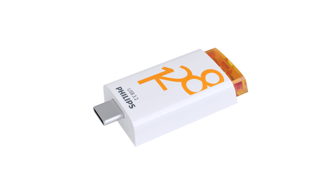 USB stick 3.2 Philips Click USB-C 128GB oranje