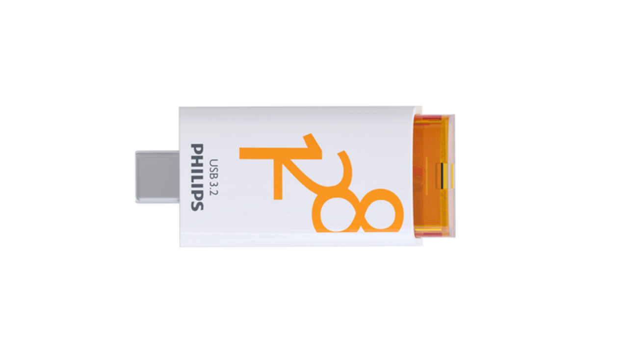 USB stick 3.2 Philips Click USB-C 128GB oranje