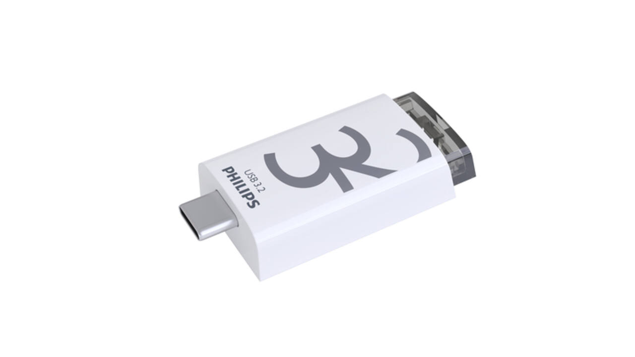 USB stick 3.2 Philips Click USB-C 32GB grijs