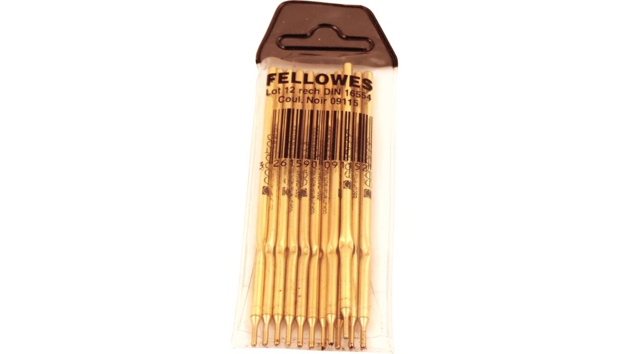 Balpenvulling Fellowes DIN voor baliepen medium zwart 12 stuks