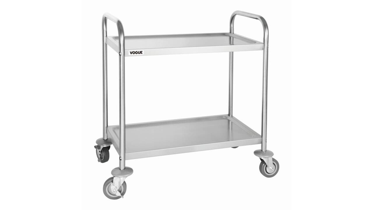 Serveerwagen Vogue met 2 plateaus 82.5x71 cm RVS