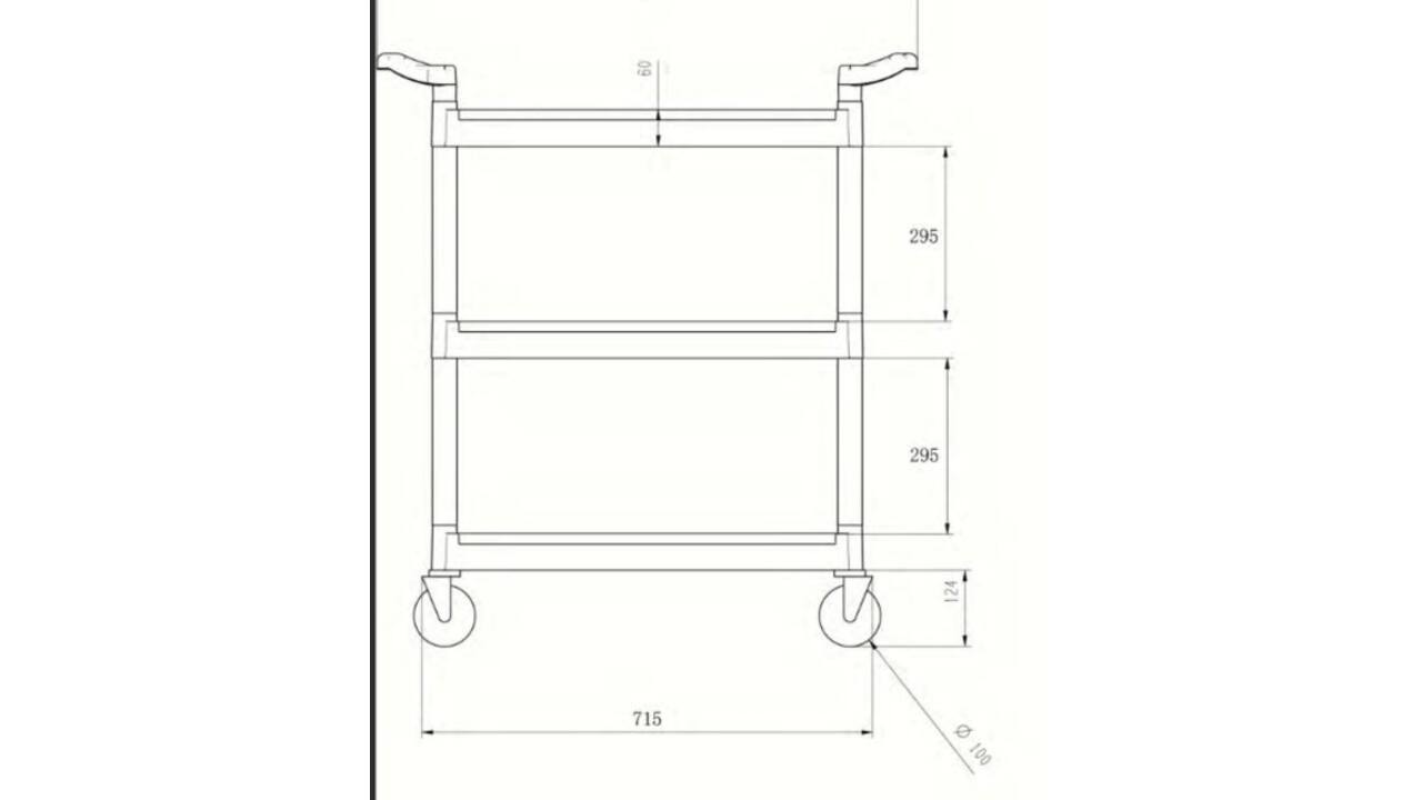 Serveerwagen Vogue polypropyleen 95x82.5 cm