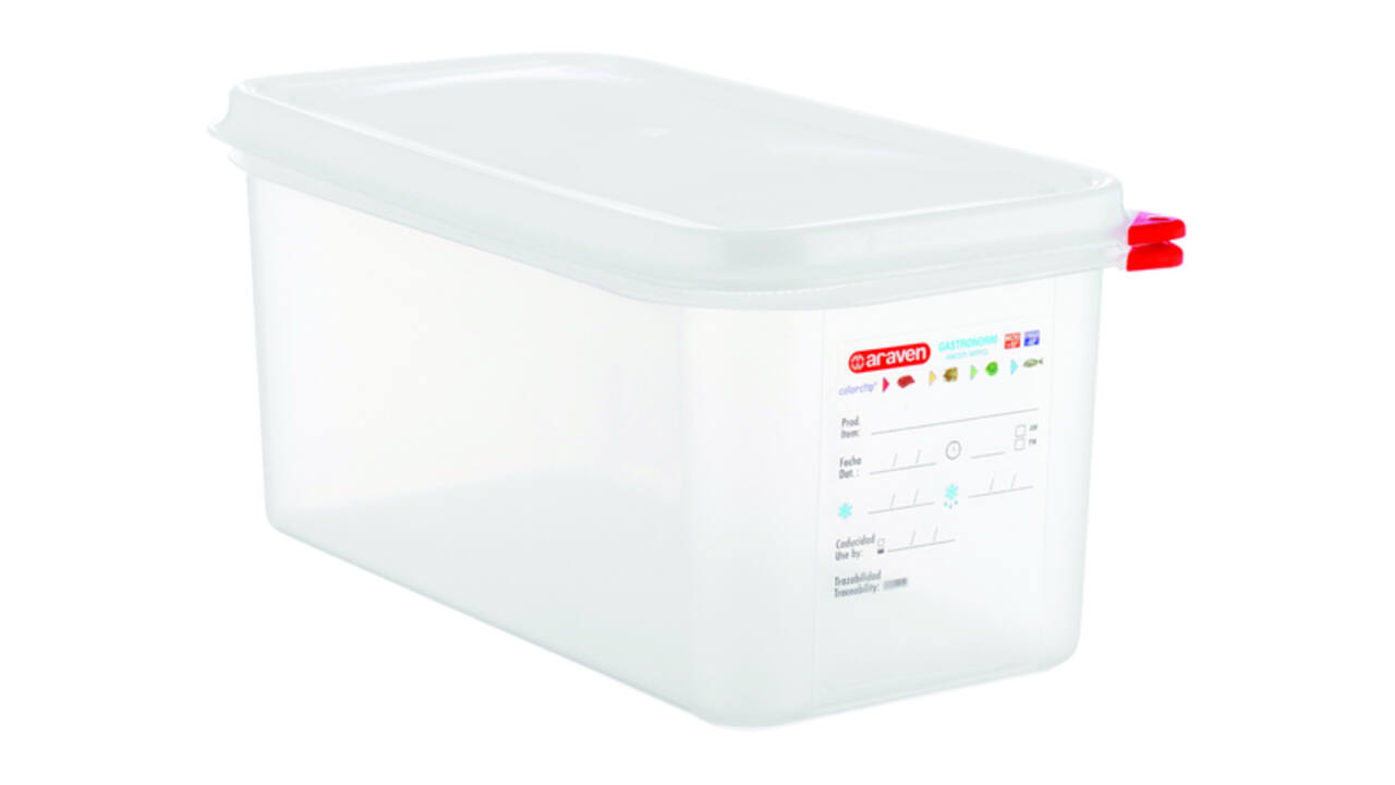 Voedseldoos Araven GN 1/3 met deksel 6 liter 4 stuks