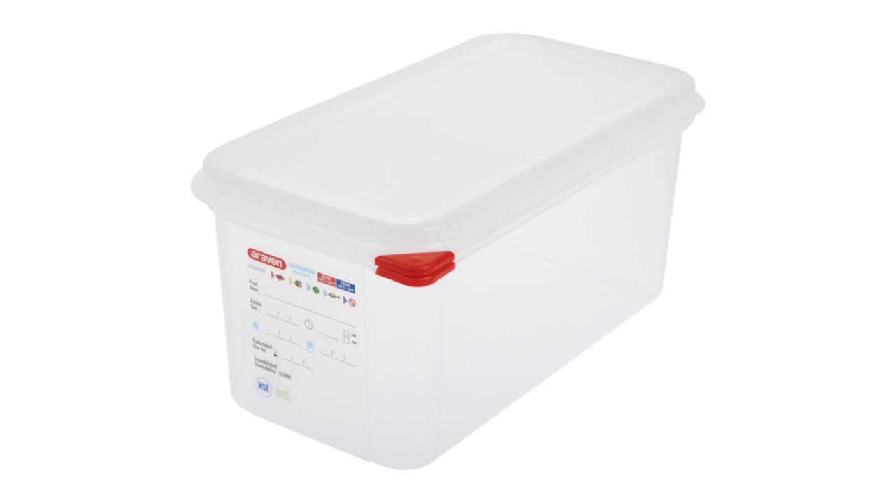 Voedseldoos Araven GN 1/3 met deksel 6 liter 4 stuks