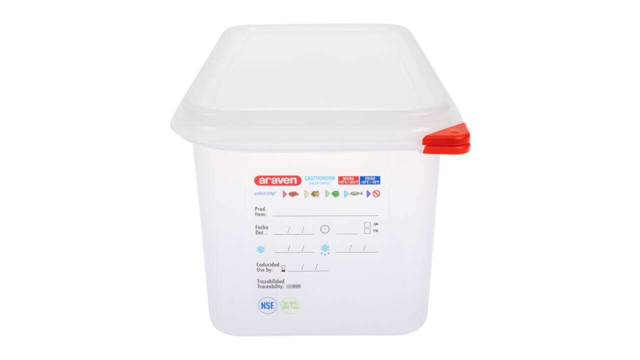 Voedseldoos Araven GN 1/3 met deksel 6 liter 4 stuks