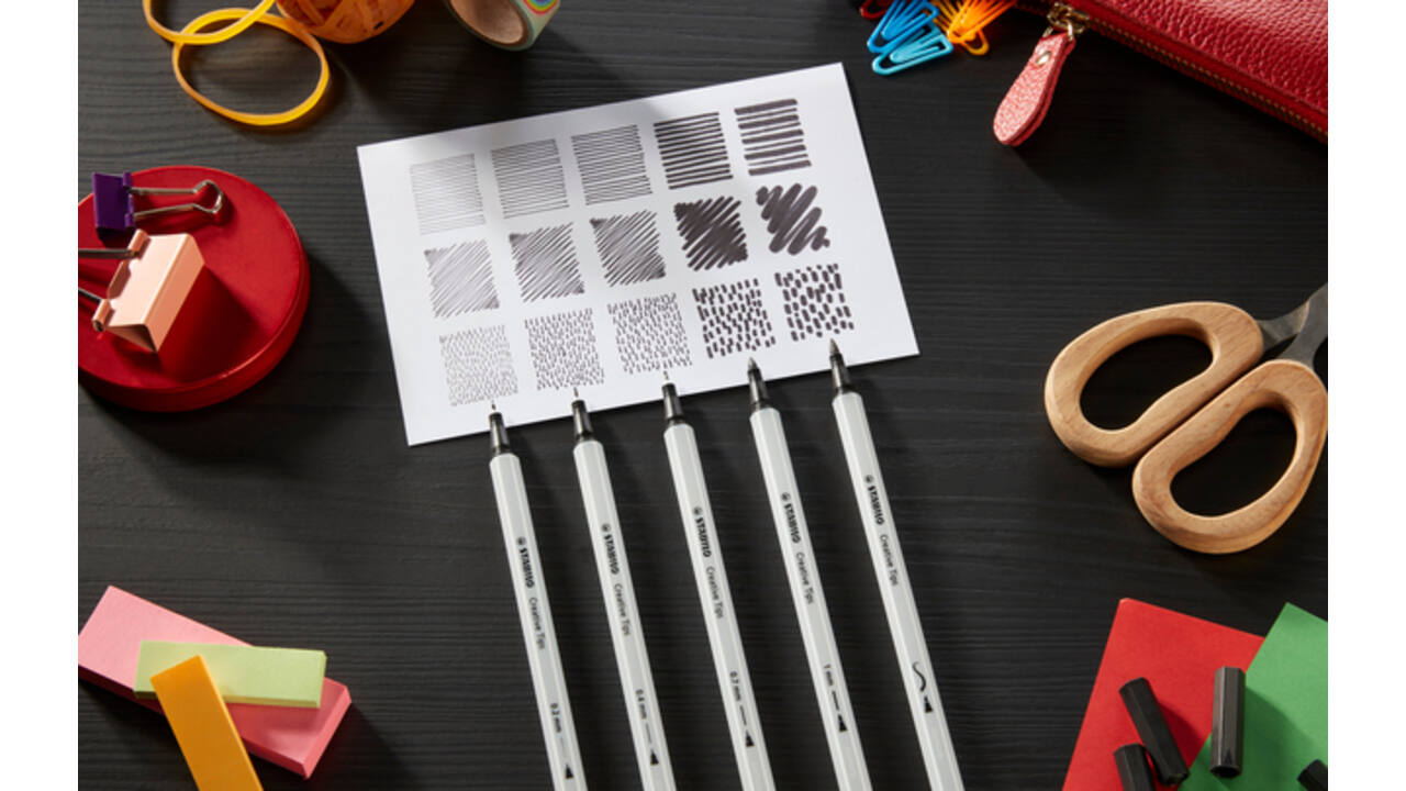 Creative Tips STABILO Arty assorti tips zwart en grijs 10 stuks