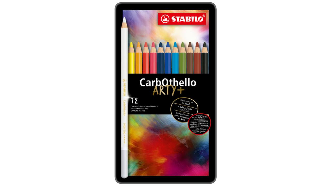Kleurpotloden STABILO CarbOthello kalkpastel assorti blik à 12 stuks
