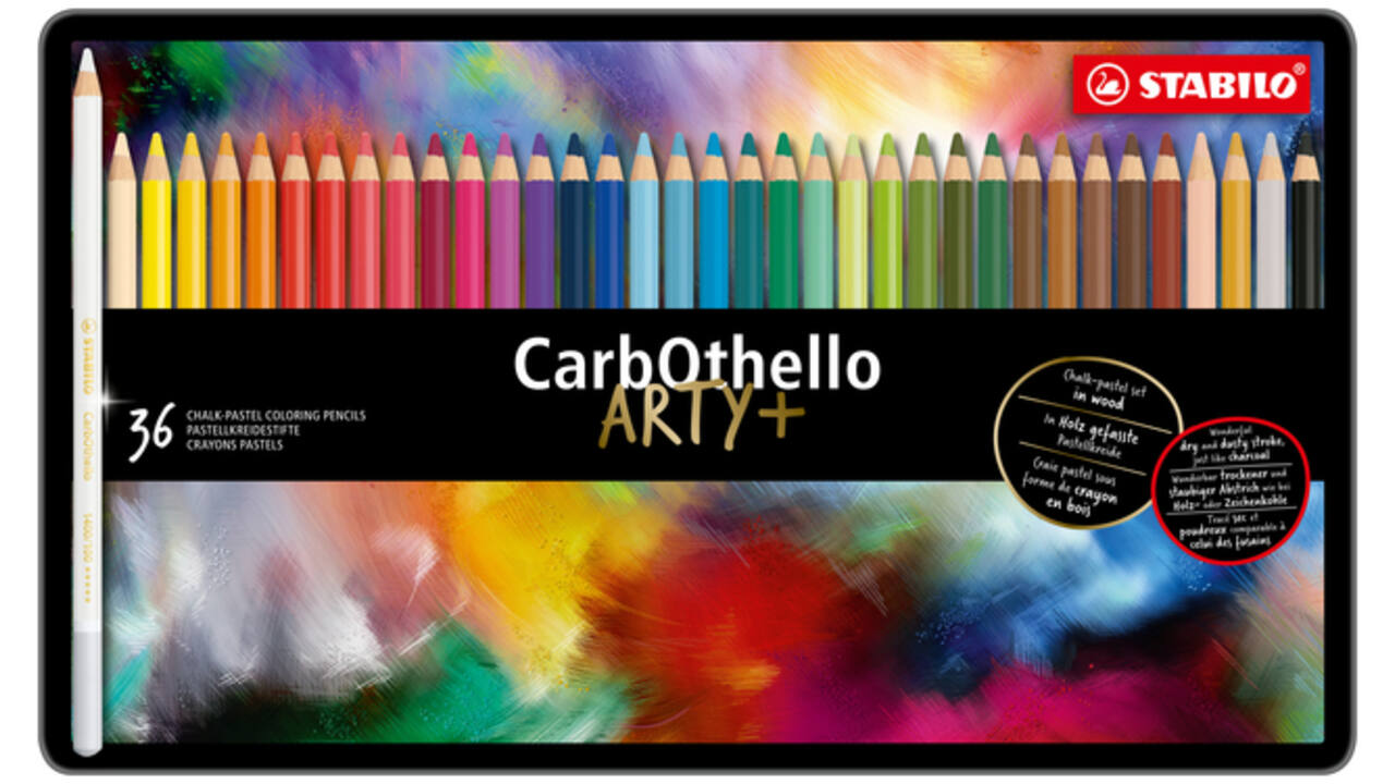 Kleurpotloden STABILO CarbOthello kalkpastel assorti blik à 36 stuks