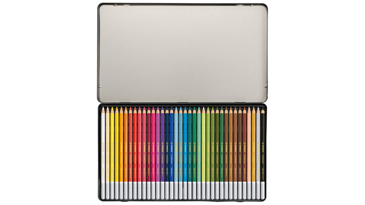 Kleurpotloden STABILO CarbOthello kalkpastel assorti blik à 36 stuks