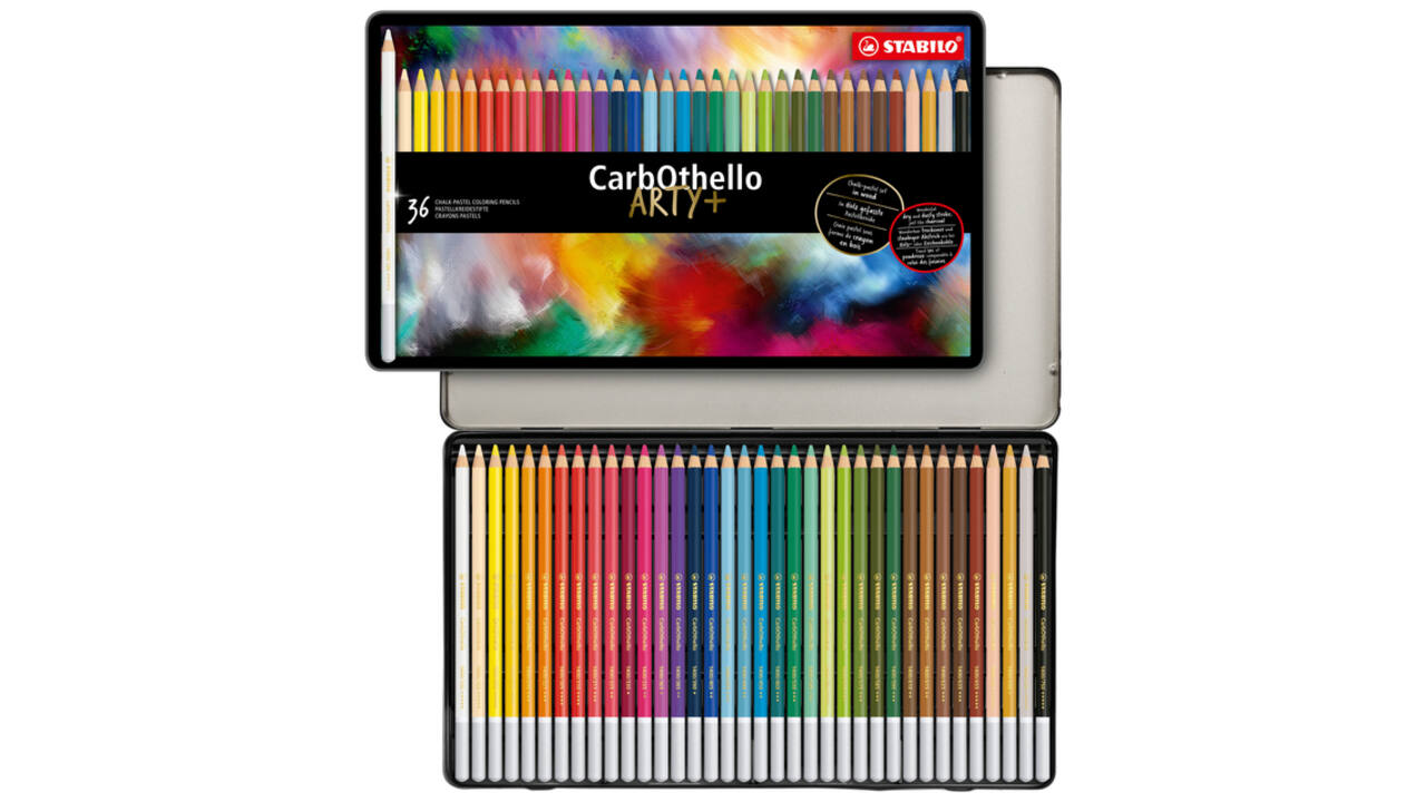 Kleurpotloden STABILO CarbOthello kalkpastel assorti blik à 36 stuks