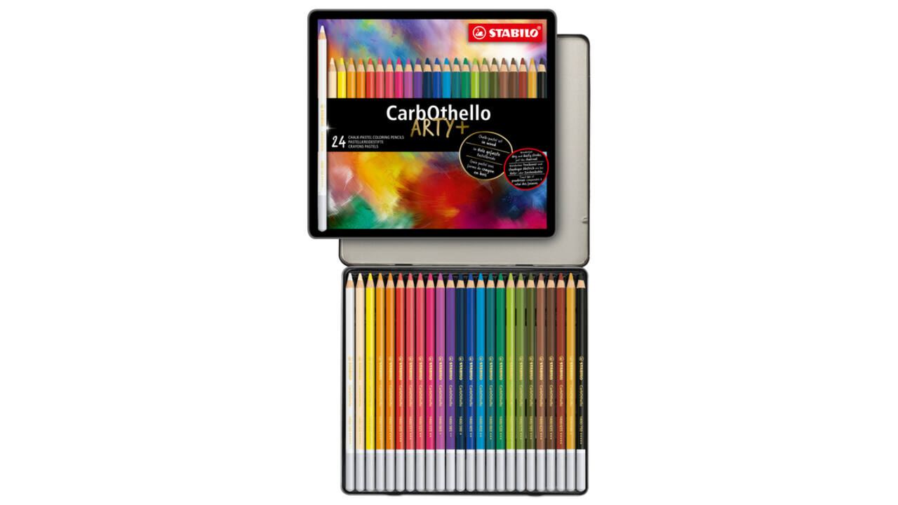Kleurpotloden STABILO CarbOthello kalkpastel assorti blik à 24 stuks