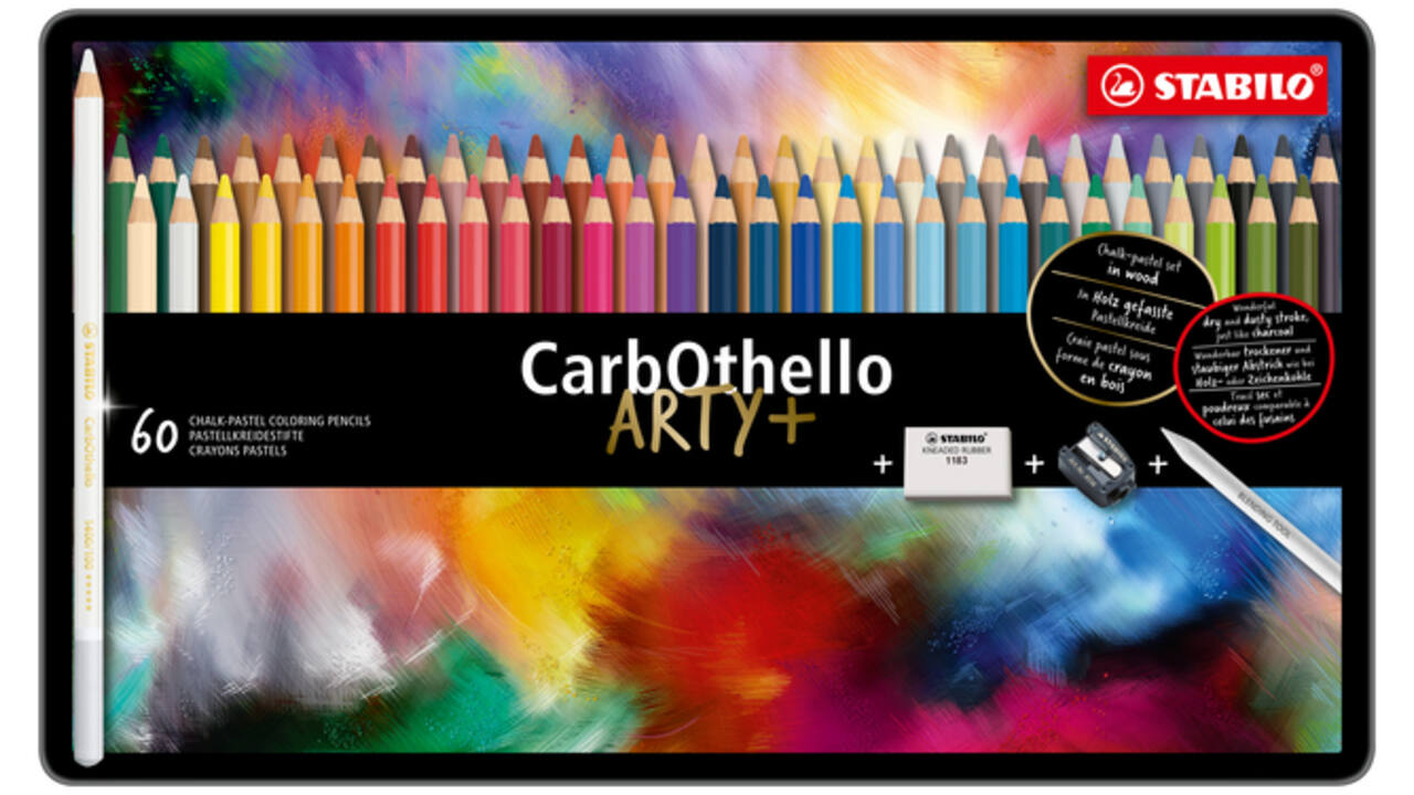 Kleurpotloden STABILO CarbOthello kalkpastel assorti blik à 60 stuks
