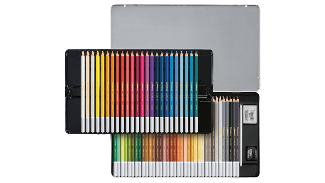 Kleurpotloden STABILO CarbOthello kalkpastel assorti blik à 60 stuks