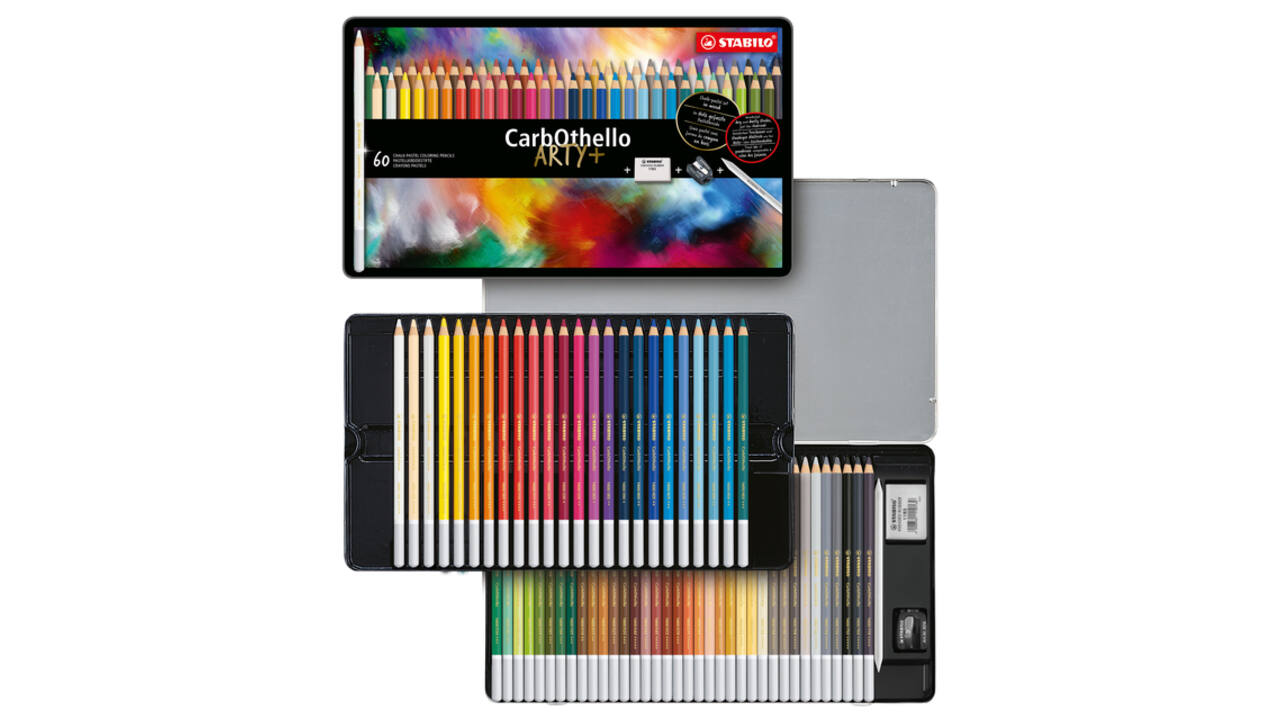Kleurpotloden STABILO CarbOthello kalkpastel assorti blik à 60 stuks