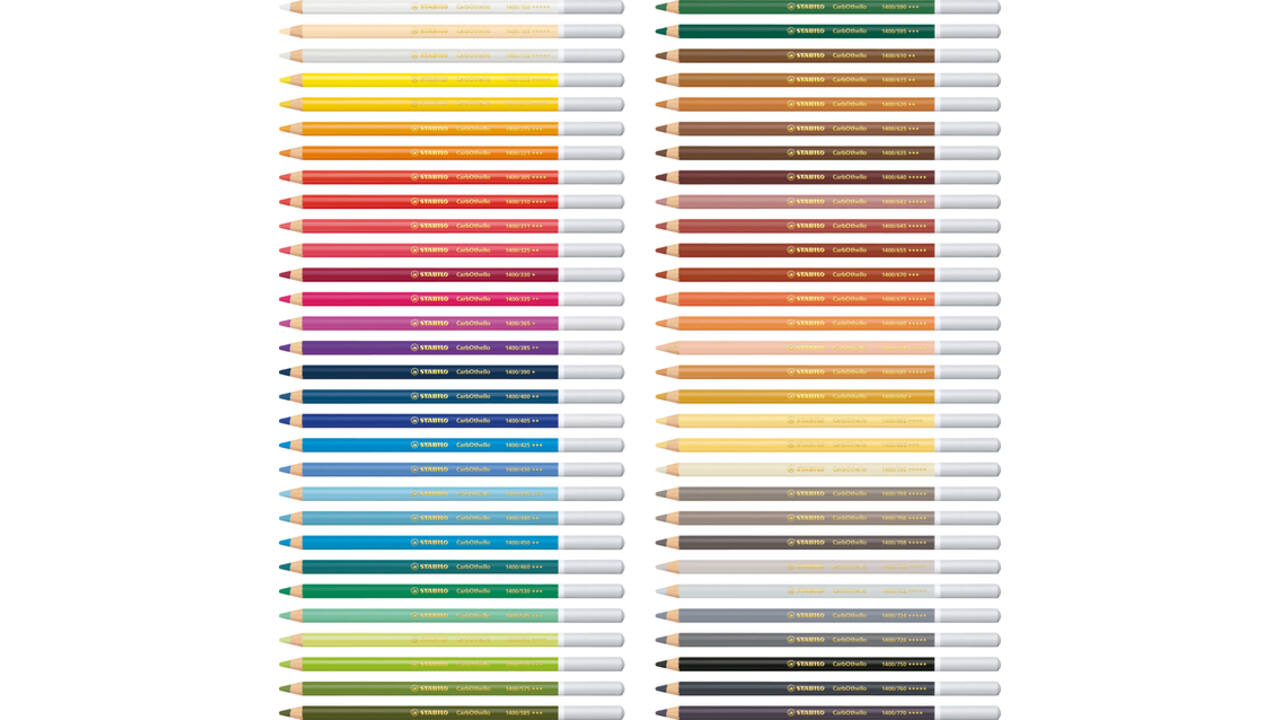 Kleurpotloden STABILO CarbOthello kalkpastel assorti blik à 60 stuks