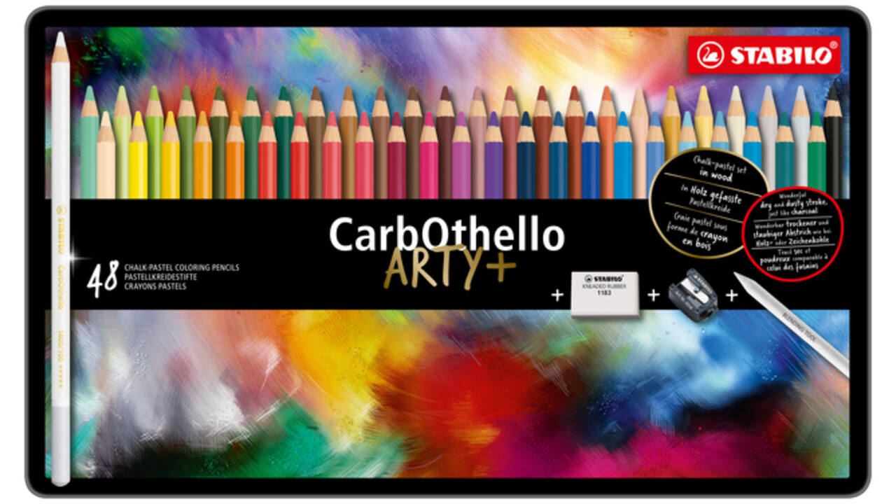 Kleurpotloden STABILO CarbOthello kalkpastel assorti blik à 48 stuks