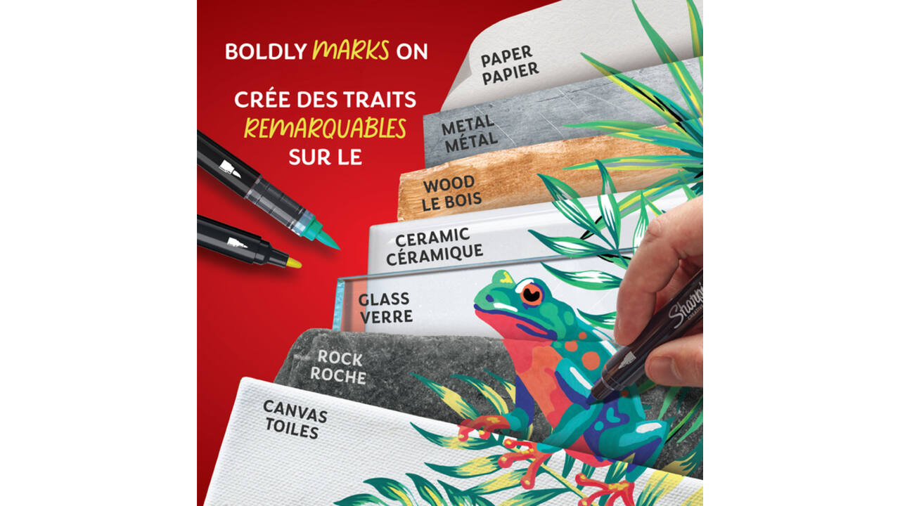 Creatieve marker Sharpie brushpunt assorti blister à 5 stuks