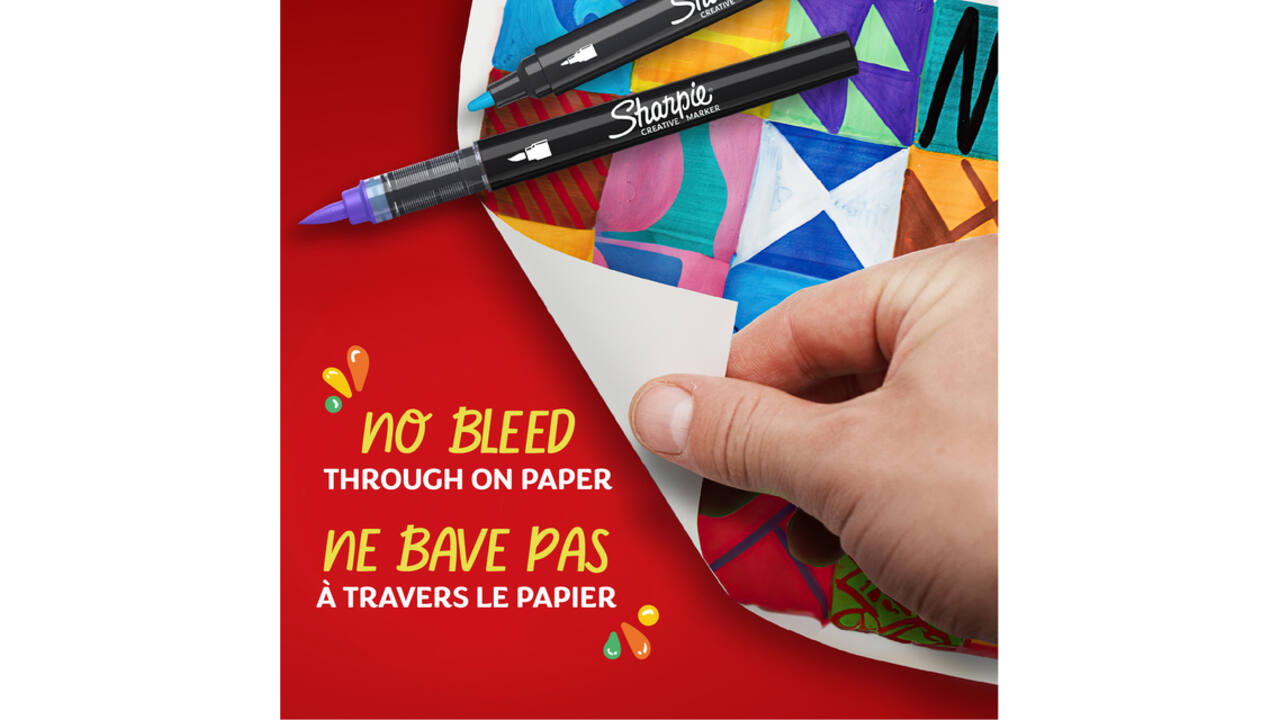 Creatieve marker Sharpie brushpunt assorti blister à 5 stuks
