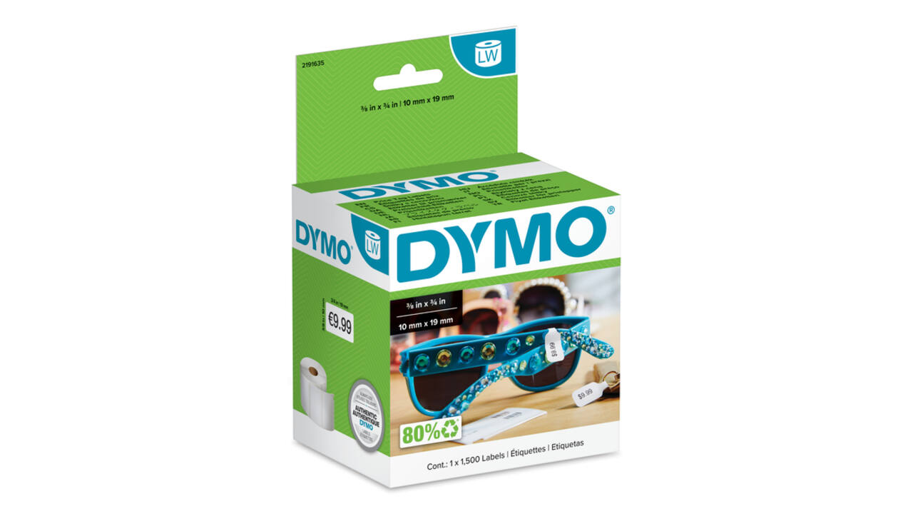 Etiket Dymo LabelWriter prijslabel 10x19mm 1 rol á 1500 etiketten wit