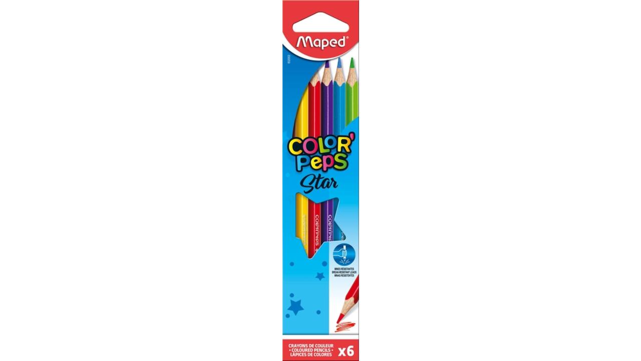 Kleurpotlood Maped Color'Peps Star set à 6 kleuren