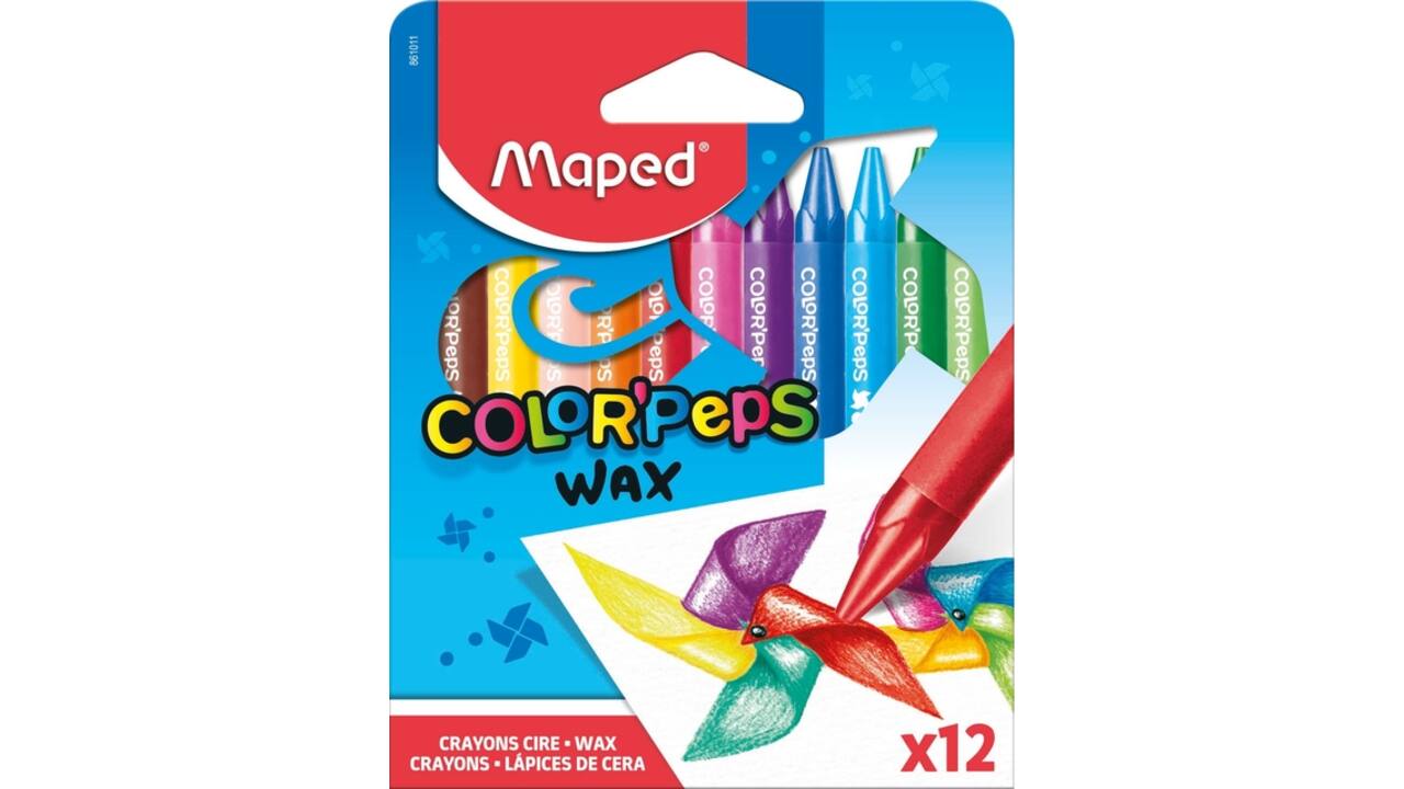 Waskrijt Maped Color'Peps Wax set á 12 kleuren