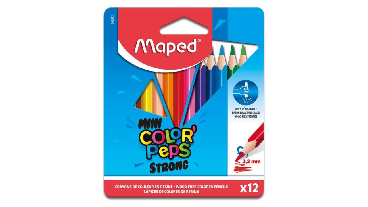 Kleurpotlood Maped Color'Peps Mini Strong set à 12 kleuren