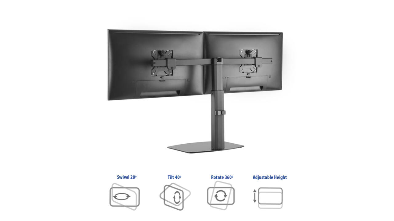 Monitorarm ACT office gasveer crossbar 2 schermen