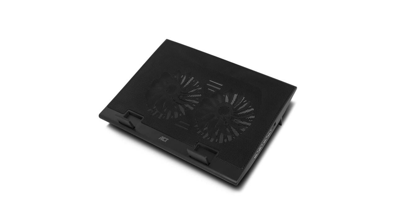 Laptopstandaard ACT 2 standen met ventilator 4-p hub