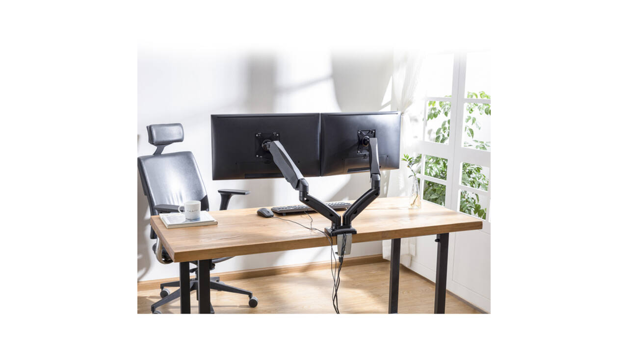Monitorarm ACT office met gasveer 2 schermen