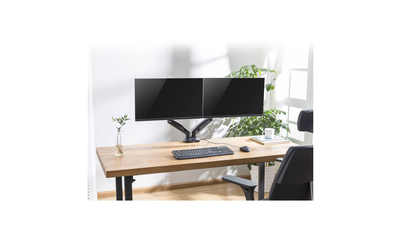 Monitorarm ACT office met gasveer 2 schermen
