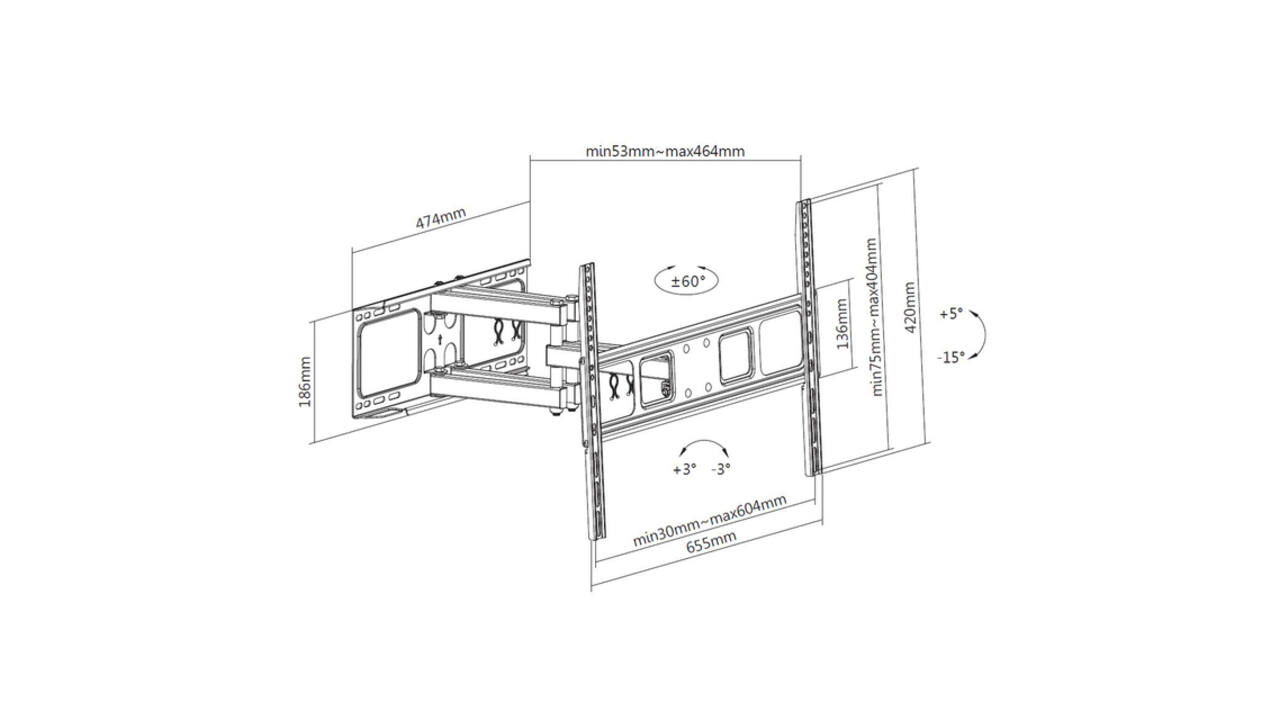 TV wandsteun ACT Full motion 37 tot 70 inch VESA