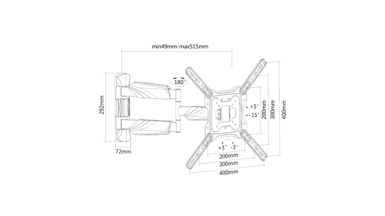 TV wandsteun ACT Full motion 23 tot 55 inch VESA