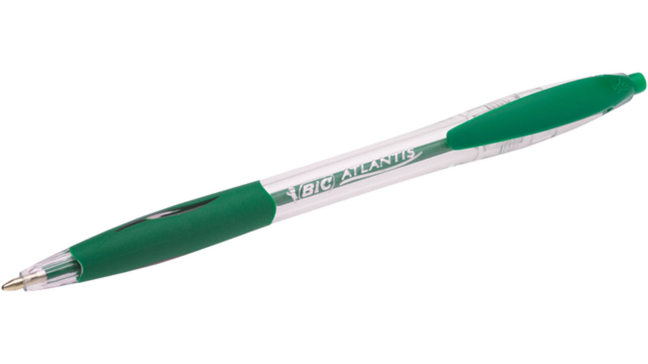Balpen Bic Atlantis classic grip clic medium groen