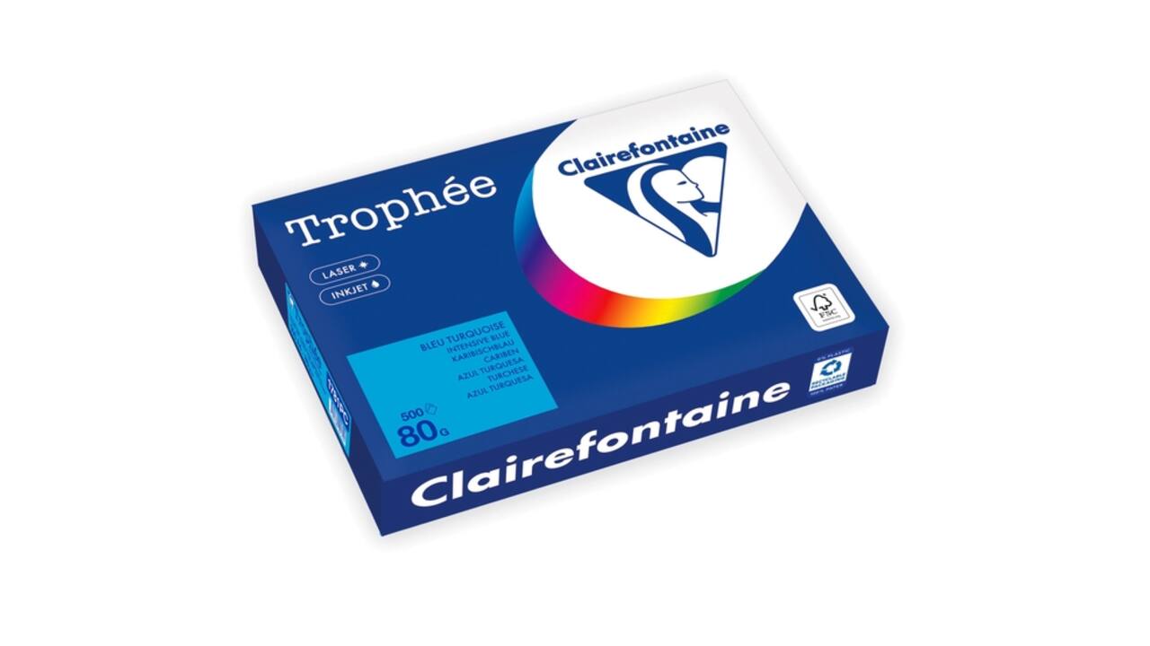Kopieerpapier Trophée A4 80gr caribenblauw 500 vel