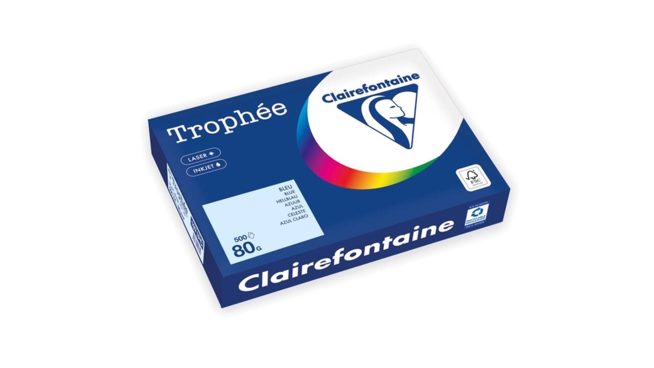Kopieerpapier Trophée A4 80gr azuurblauw 500 vel