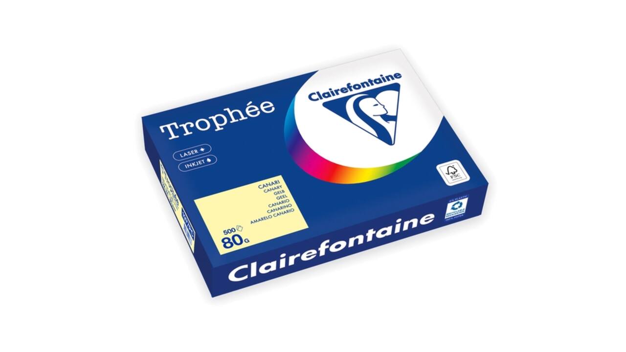 Kopieerpapier Trophée A4 80gr geel 500 vel